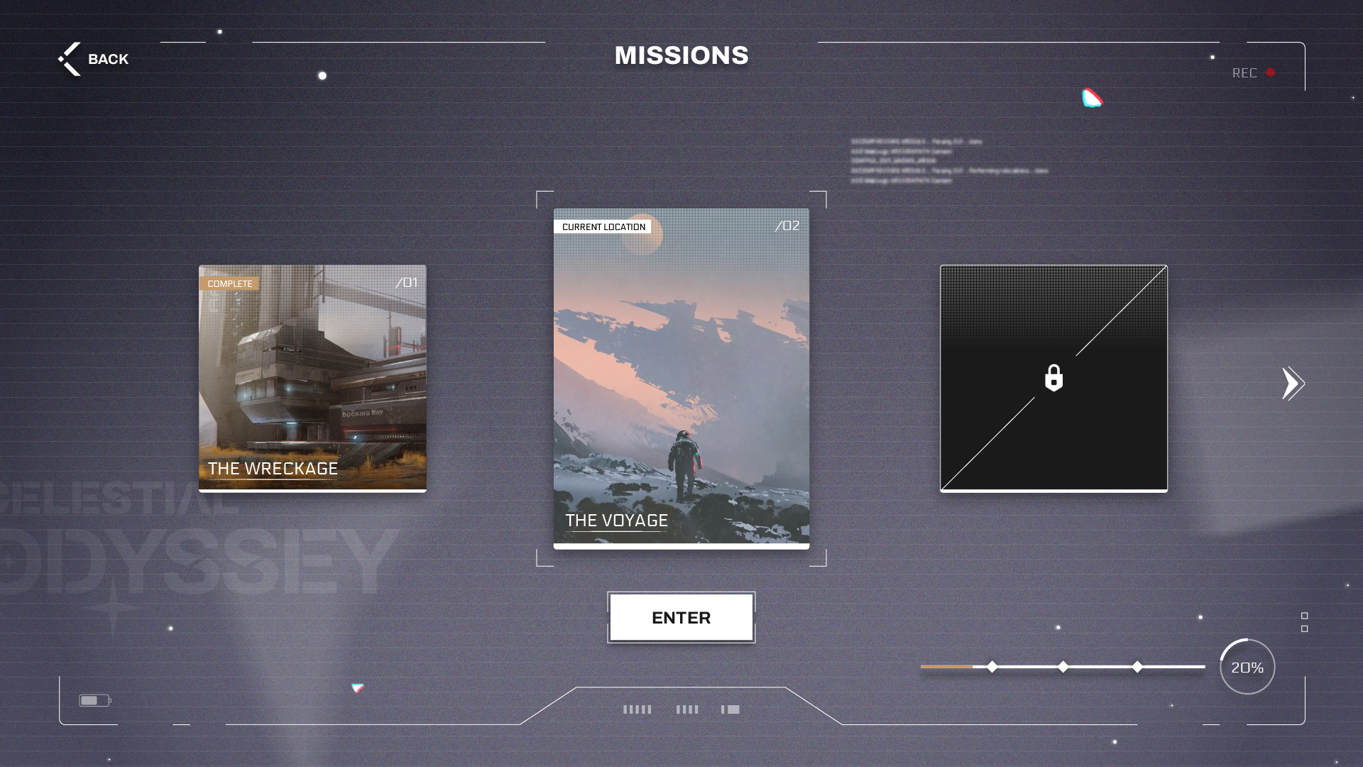 Sci-Fi Game UI Level Selection